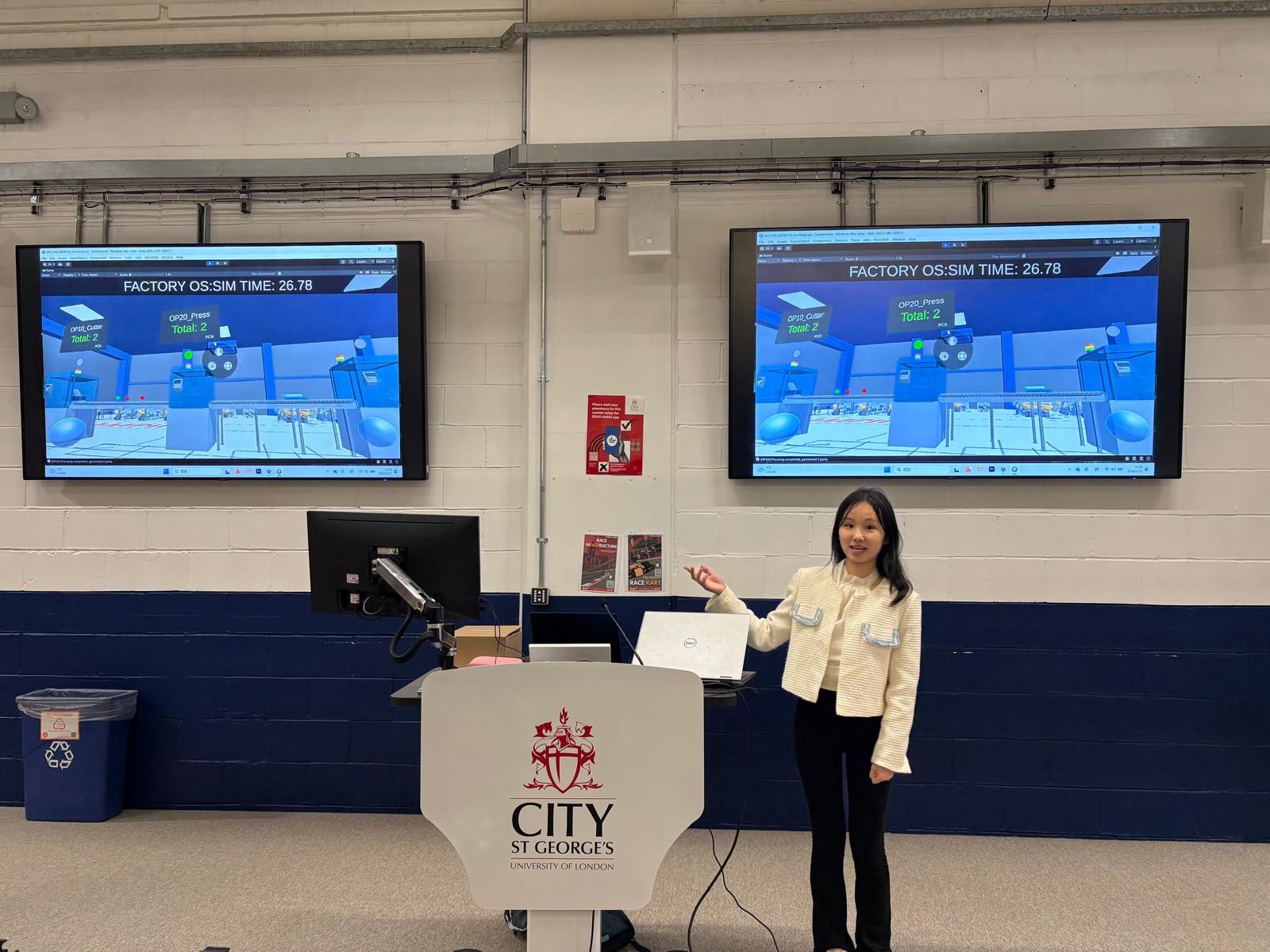 Factory simulation demonstration at City St George's.