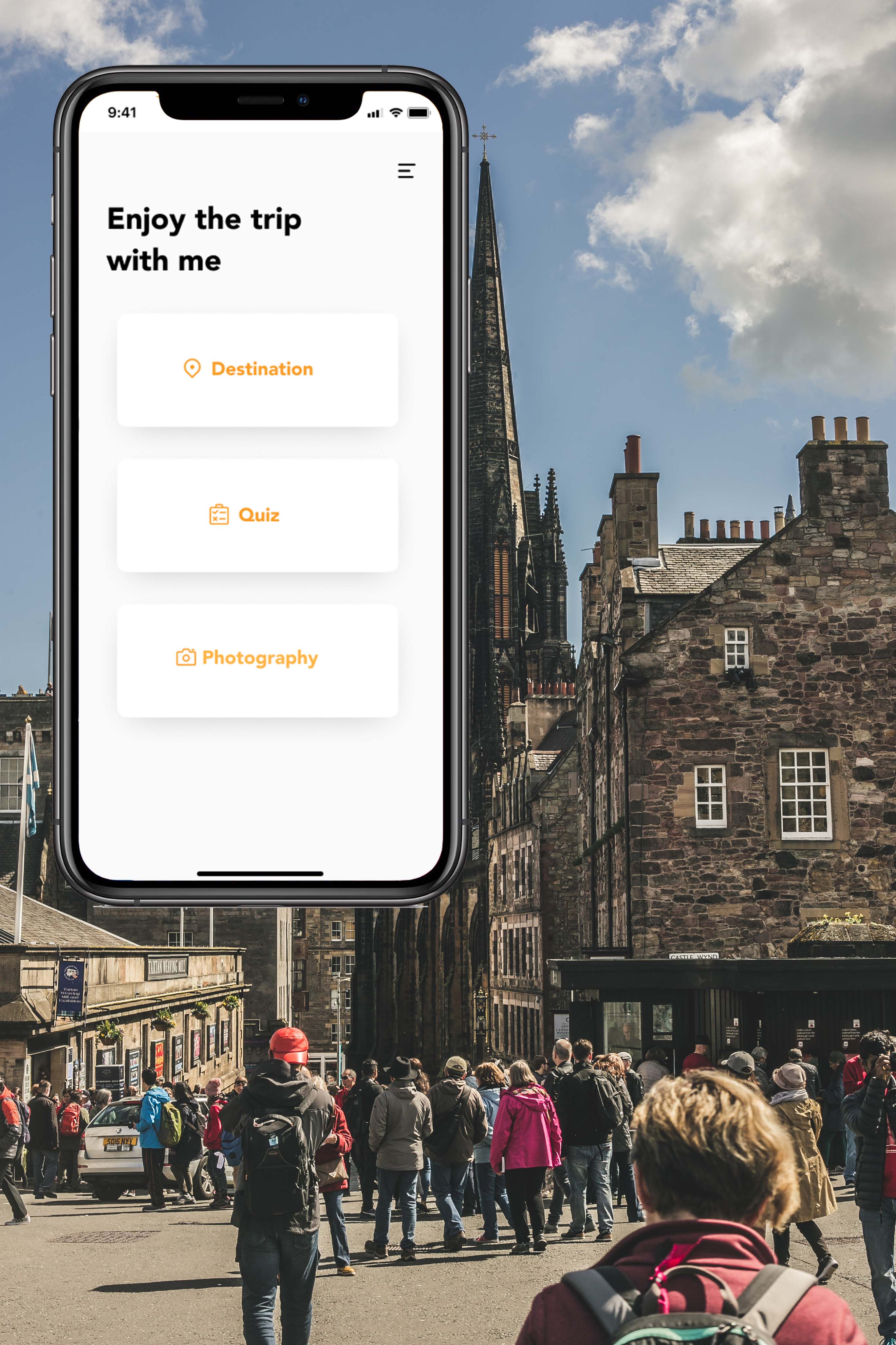 Demand-responsive tourist bus mobile interface mockup